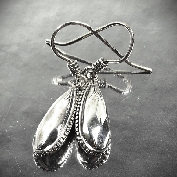 LAGOS Caviar Rock Collection Sterling Silver Faceted Teardrop Dangle Earrings - Picture 8 of 9